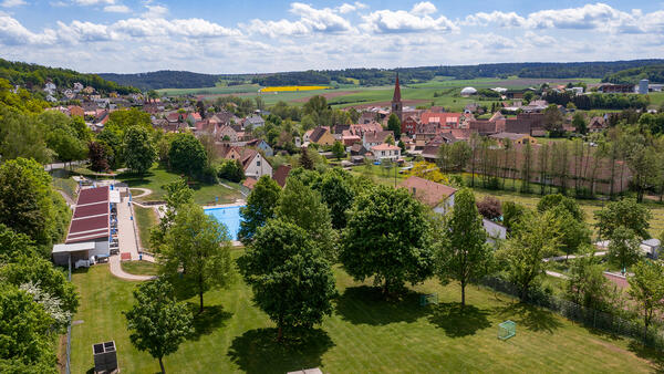Bild vergr&ouml;&szlig;ern: Luftaufnahme Gemeinde Weihenzell
