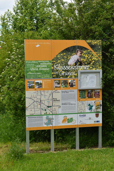 Bild vergr&ouml;&szlig;ern: Infotafel Klassenzimmer im Grünen "Kneipp/Blühende Landschaft" Burgoberbach