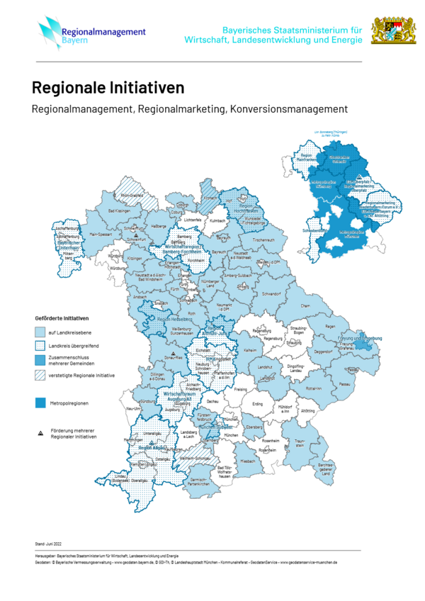 Bild vergrößern: Karte Regionale Initiativen