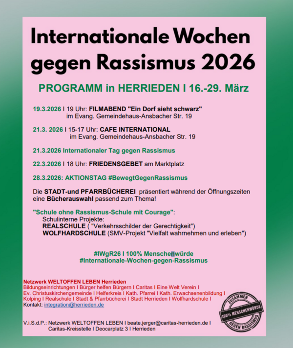 Bild vergr&ouml;&szlig;ern: Internationale Woche gegen Rassismus - Programm